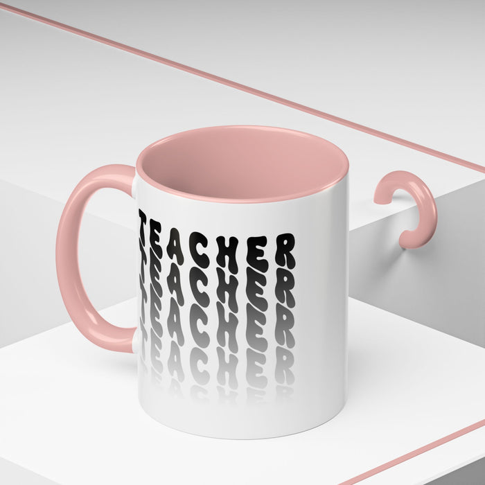Mug -Teacher in Wavy Black Gradient Text, Gift for Teachers