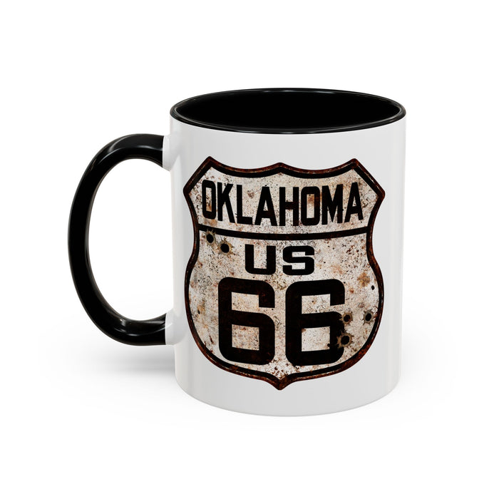 Mug Vintage Rusty Route 66 Highway Shield Oklahoma Route 66 Gift 11oz, 15oz