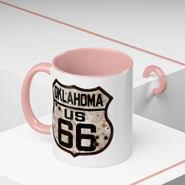 Mug Vintage Rusty Route 66 Highway Shield Oklahoma Route 66 Gift 11oz, 15oz