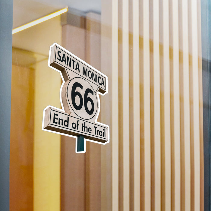 Sticker Santa Monica End of the Trail Route 66 Travel Stickers, Laptop Decal, Vinyl Sticker, Vinyl Decal