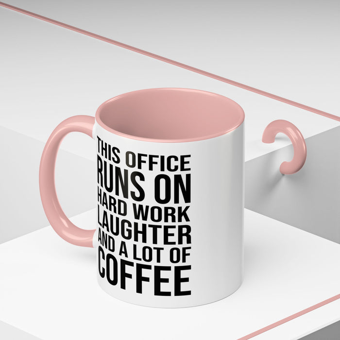 Office Coffee Mug, Runs on Coffee, Gift for him / her, Colleague Mug, Gift Idea for Office Workers, Office Mug, Colleague Gift Mug A0022-002 Accent Coffee Mug (11, 15oz)