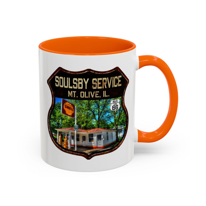 Mug Soulsby Service Station Route 66 Shield Illinois 11oz