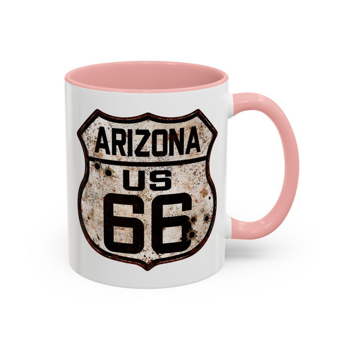 Mug Vintage Rusty Route 66 Highway Shield Arizona 11oz, 15oz