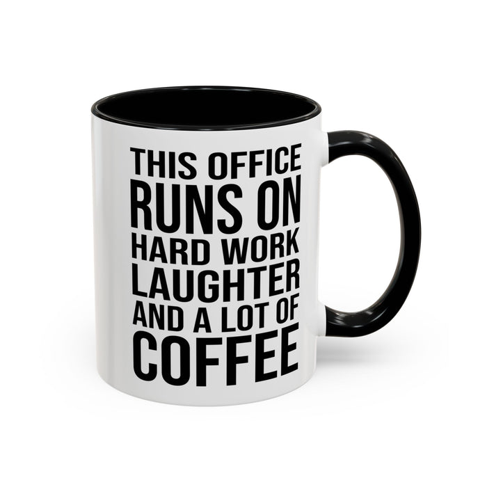 Office Coffee Mug, Runs on Coffee, Gift for him / her, Colleague Mug, Gift Idea for Office Workers, Office Mug, Colleague Gift Mug A0022-002 Accent Coffee Mug (11, 15oz)