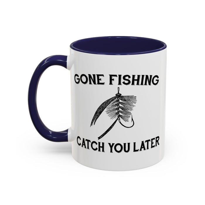 Coffee Mug, Gone Fishing Gift for Dad or Grandpa, Fly Fishing Mug