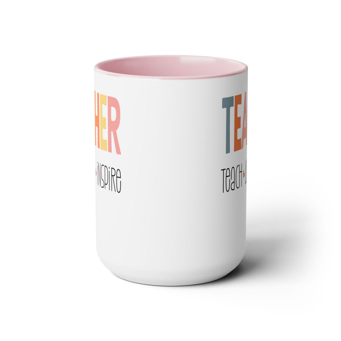 Teach Love Inspire - Ceramic Coffee Mug, Coffee Cup, Teacher Mug, Teacher Travel Mug, Teacher Appreciation Gift