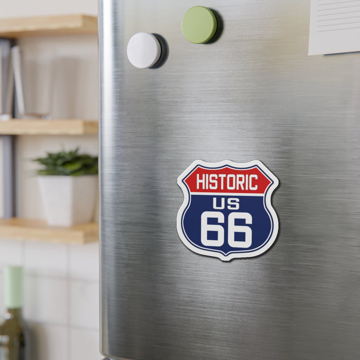 Red White and Blue Route 66 Shield Die-Cut Magnets