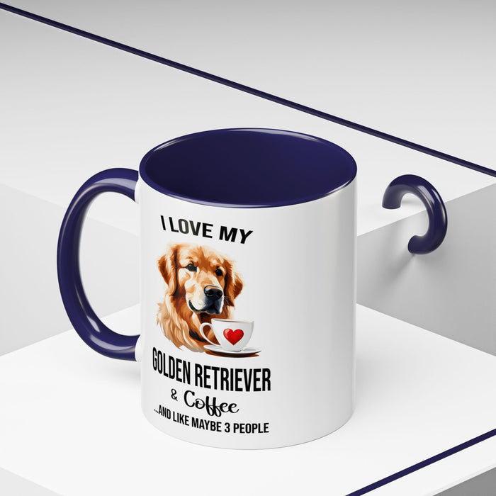 Golden Retriever Lover Mug, Golden Retriever Lover Gift, Coffee Mug, Golden Retriever Mug, Golden Retriever Gift, Golden Retriever A0023-40 Accent Coffee Mug (11, 15oz)