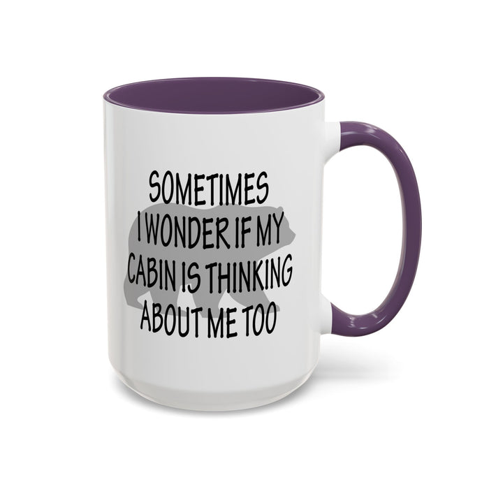 Coffee Mug, Cabin Thinking About Me, Bear Gift, Funny Tea Cup, Novelty Drinkware