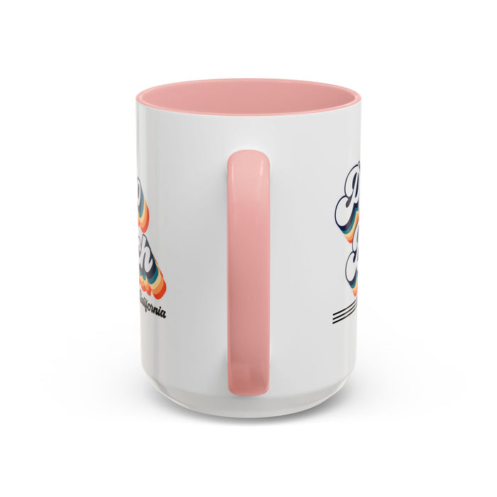 Coffee Mug, Pismo Beach Retro 80s Vibe Big Text, Tea Cup, Hot Chocolate Mug, Unique Gift for Beach Lovers, Birthday Gift for Coffee