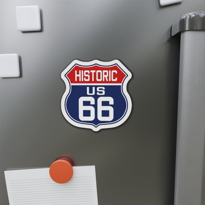 Red White and Blue Route 66 Shield Die-Cut Magnets