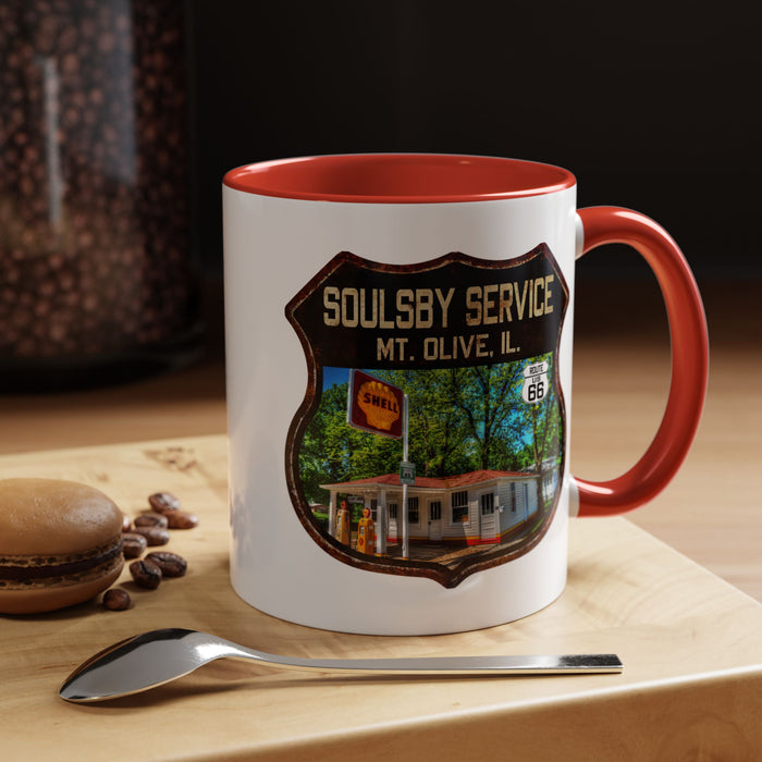 Mug Soulsby Service Station Route 66 Shield Illinois 11oz