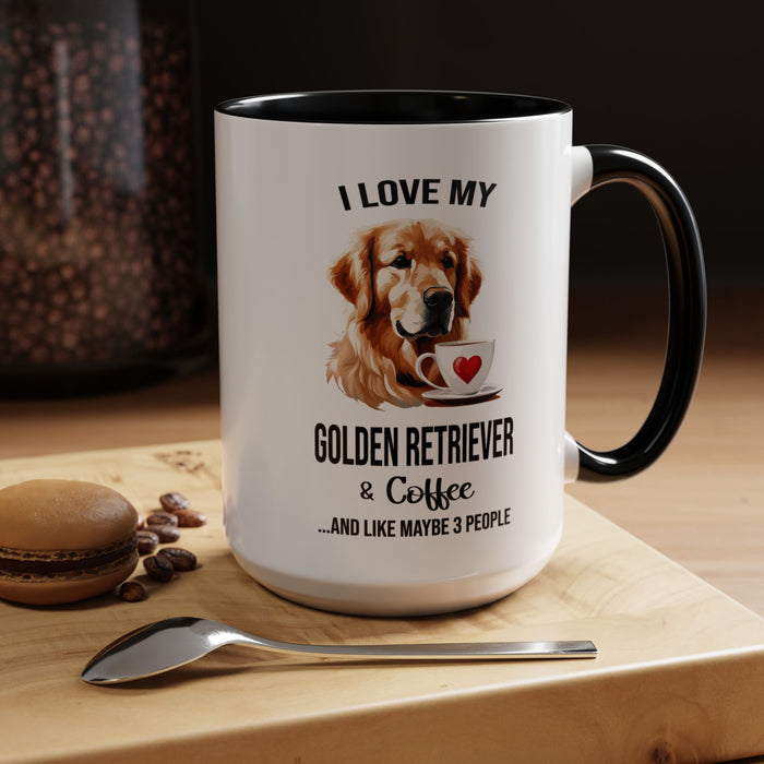 Golden Retriever Lover Mug, Golden Retriever Lover Gift, Coffee Mug, Golden Retriever Mug, Golden Retriever Gift, Golden Retriever A0023-40 Accent Coffee Mug (11, 15oz)