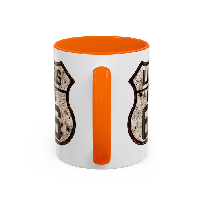 Mug Vintage Rusty Route 66 Highway Shield Illinois Route 66 Gift 11oz, 15oz