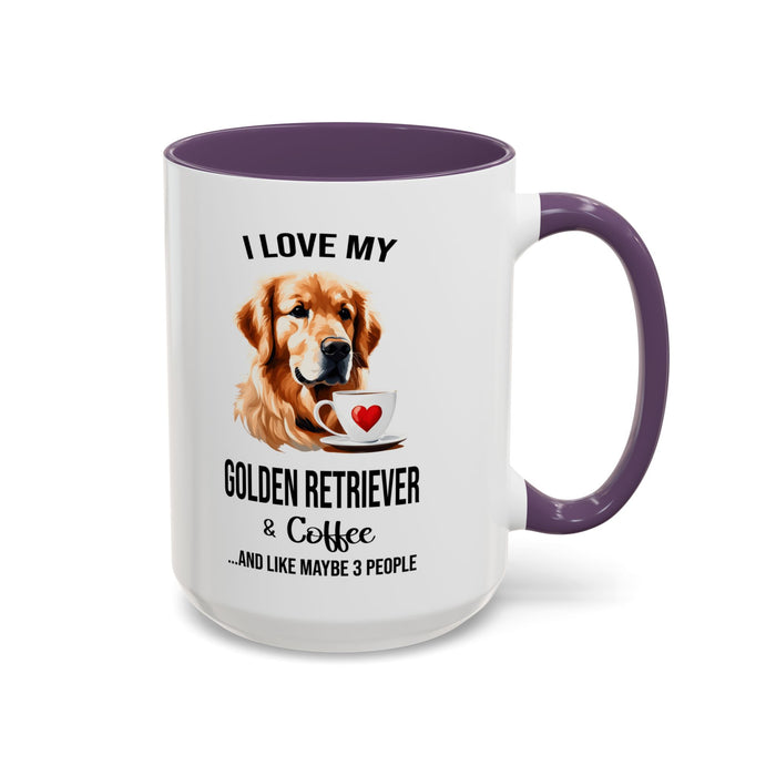 Golden Retriever Lover Mug, Golden Retriever Lover Gift, Coffee Mug, Golden Retriever Mug, Golden Retriever Gift, Golden Retriever A0023-40 Accent Coffee Mug (11, 15oz)