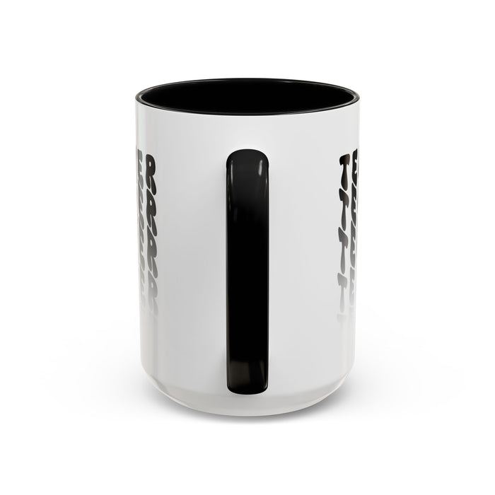 Mug -Teacher in Wavy Black Gradient Text, Gift for Teachers