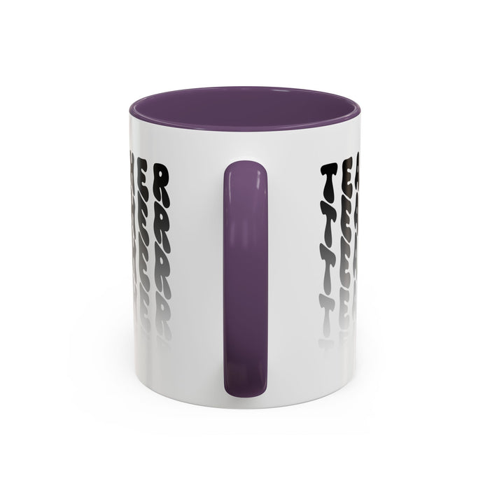 Mug -Teacher in Wavy Black Gradient Text, Gift for Teachers