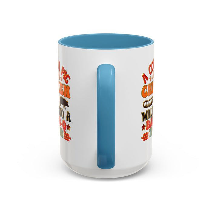 Funny BBQ Grilling Coffee Mug, Pig Cow Duck, Novelty Tea Cup, Barbecue Lover Gift, Kitchen Decor