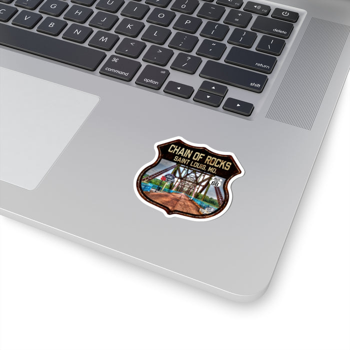 Sticker Chain of Rocks Bridge Route 66 Shield Illinois Kiss-Cut Stickers