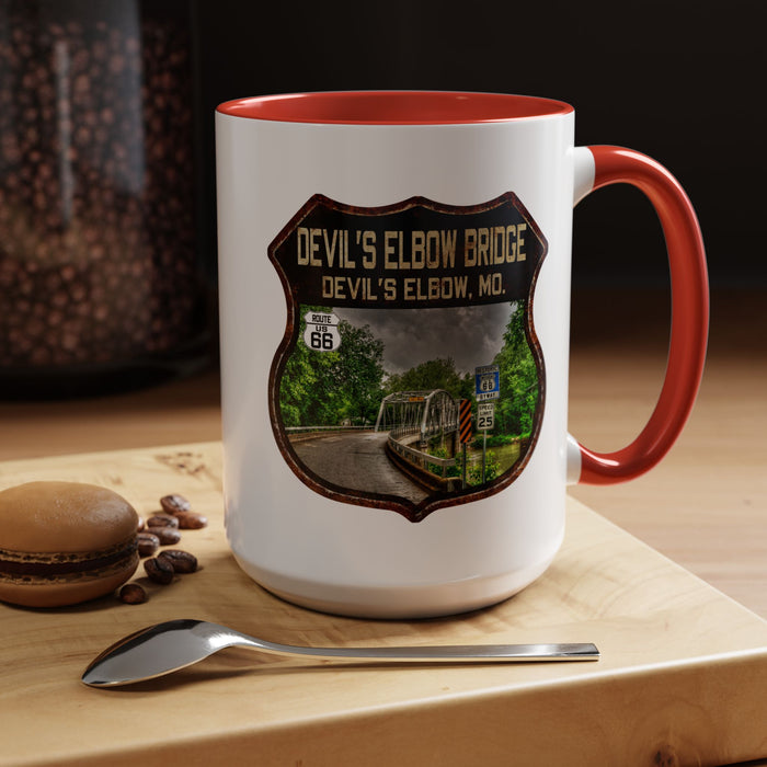 Mug Devil's Elbow Bridge Route 66 Shield Missouri 11oz