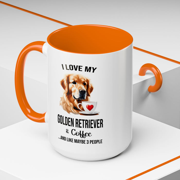 Golden Retriever Lover Mug, Golden Retriever Lover Gift, Coffee Mug, Golden Retriever Mug, Golden Retriever Gift, Golden Retriever A0023-40 Accent Coffee Mug (11, 15oz)