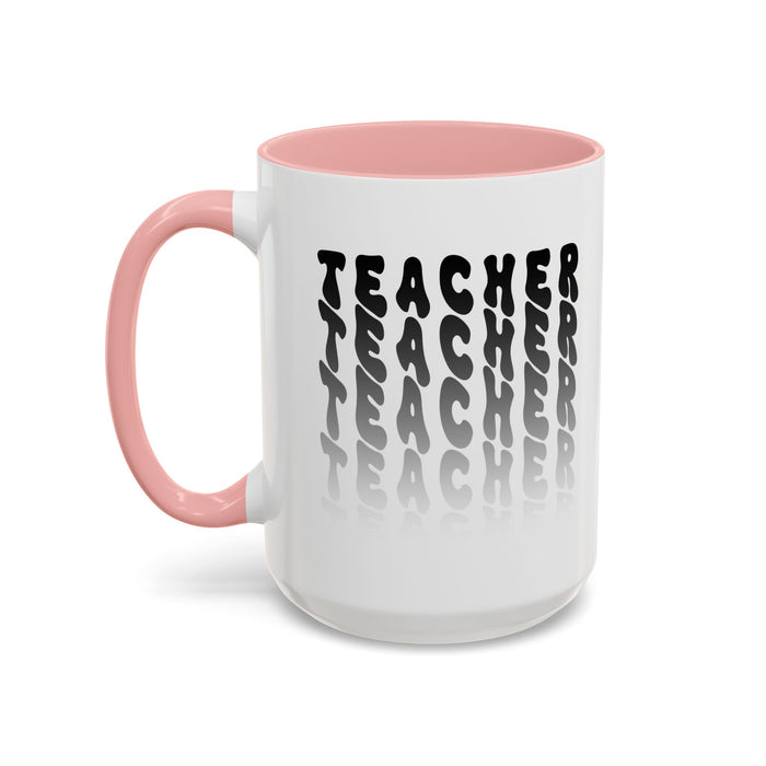 Mug -Teacher in Wavy Black Gradient Text, Gift for Teachers