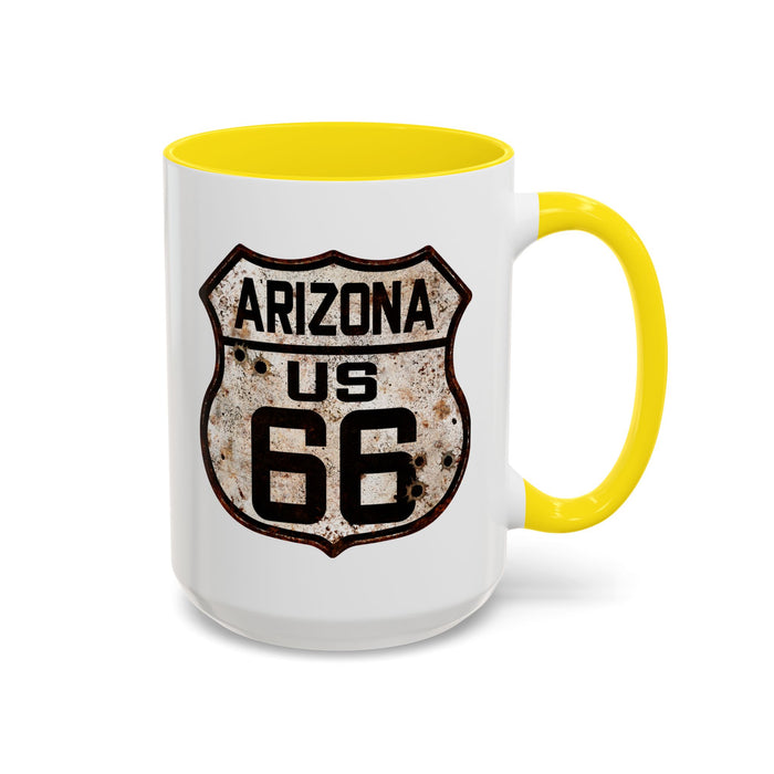 Mug Vintage Rusty Route 66 Highway Shield Arizona 11oz, 15oz