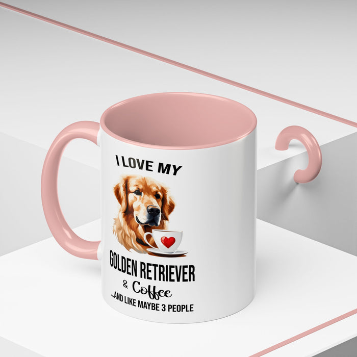 Golden Retriever Lover Mug, Golden Retriever Lover Gift, Coffee Mug, Golden Retriever Mug, Golden Retriever Gift, Golden Retriever A0023-40 Accent Coffee Mug (11, 15oz)