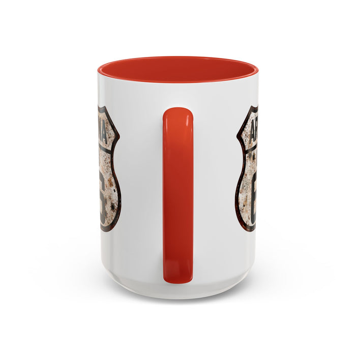 Mug Vintage Rusty Route 66 Highway Shield Arizona 11oz, 15oz