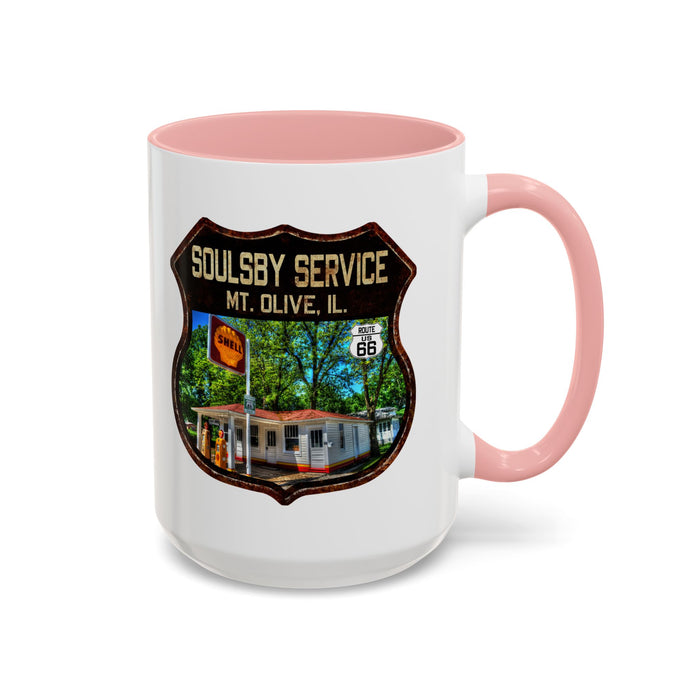Mug Soulsby Service Station Route 66 Shield Illinois 11oz