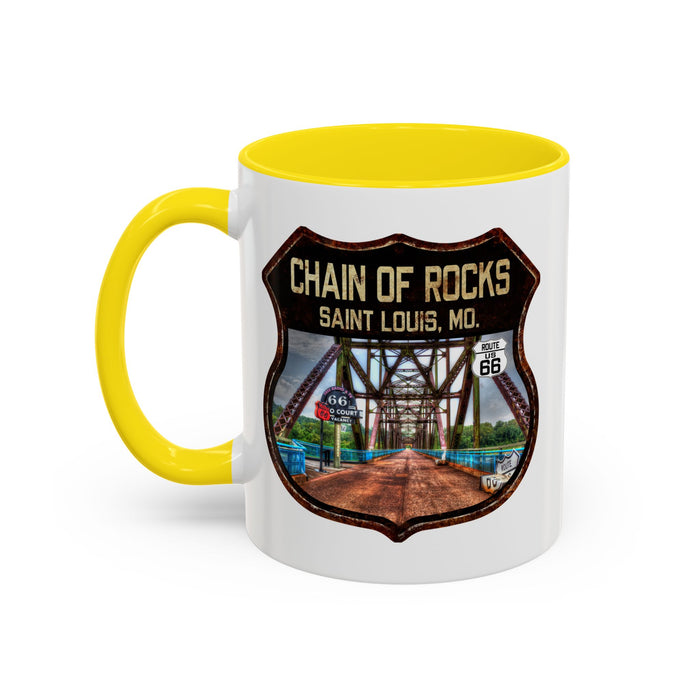 Mug Chain of Rocks Bridge Route 66 Shield Illinois 11oz