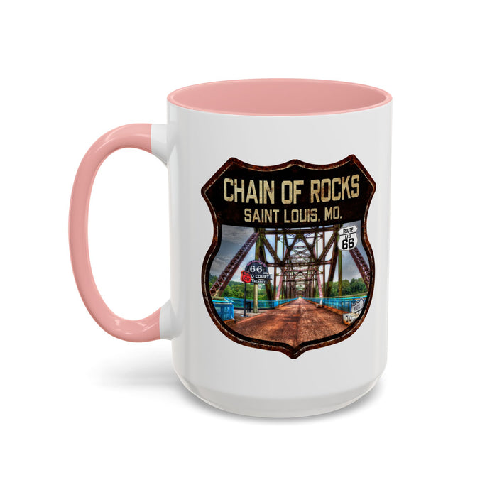 Mug Chain of Rocks Bridge Route 66 Shield Illinois 11oz