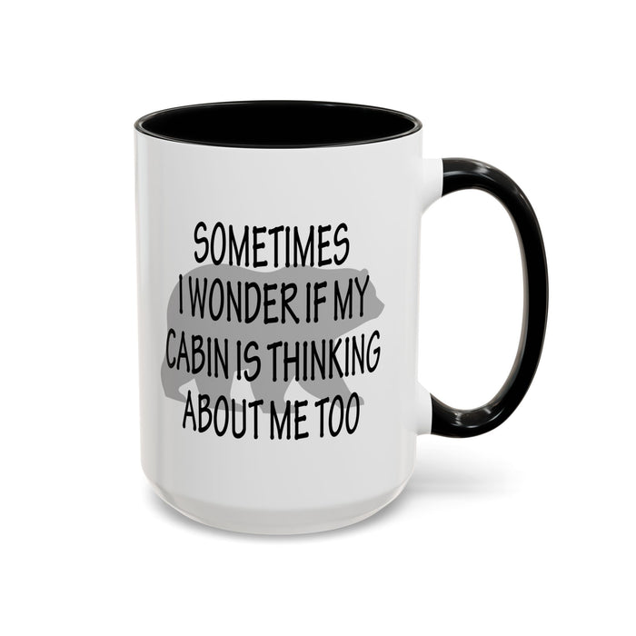Coffee Mug, Cabin Thinking About Me, Bear Gift, Funny Tea Cup, Novelty Drinkware