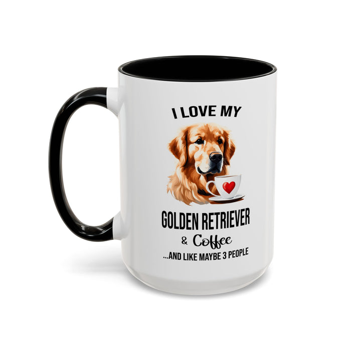 Golden Retriever Lover Mug, Golden Retriever Lover Gift, Coffee Mug, Golden Retriever Mug, Golden Retriever Gift, Golden Retriever A0023-40 Accent Coffee Mug (11, 15oz)