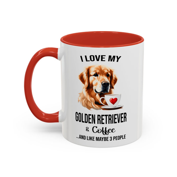 Golden Retriever Lover Mug, Golden Retriever Lover Gift, Coffee Mug, Golden Retriever Mug, Golden Retriever Gift, Golden Retriever A0023-40 Accent Coffee Mug (11, 15oz)