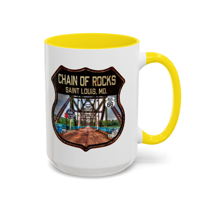 Mug Chain of Rocks Bridge Route 66 Shield Illinois 11oz