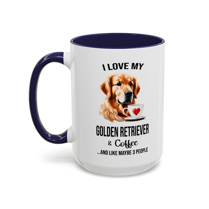 Golden Retriever Lover Mug, Golden Retriever Lover Gift, Coffee Mug, Golden Retriever Mug, Golden Retriever Gift, Golden Retriever A0023-40 Accent Coffee Mug (11, 15oz)