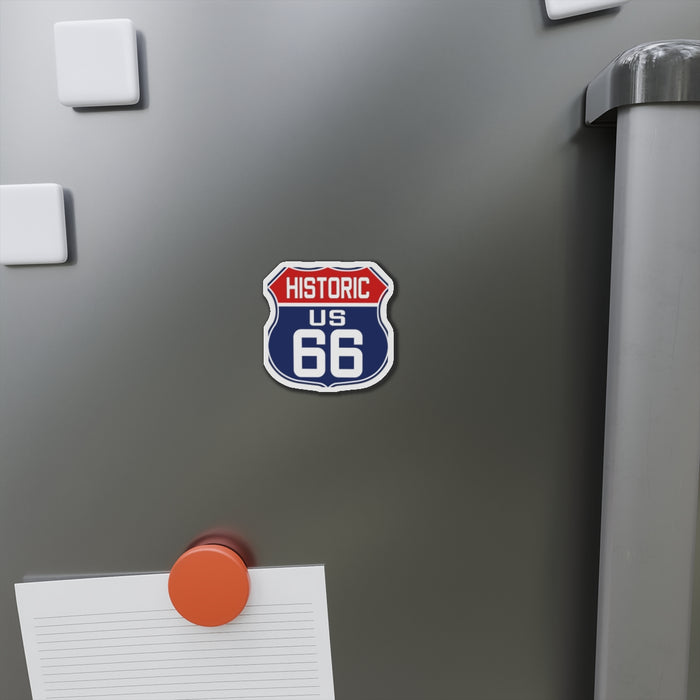 Red White and Blue Route 66 Shield Die-Cut Magnets