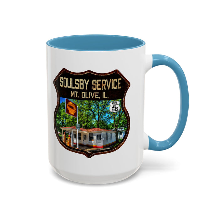 Mug Soulsby Service Station Route 66 Shield Illinois 11oz