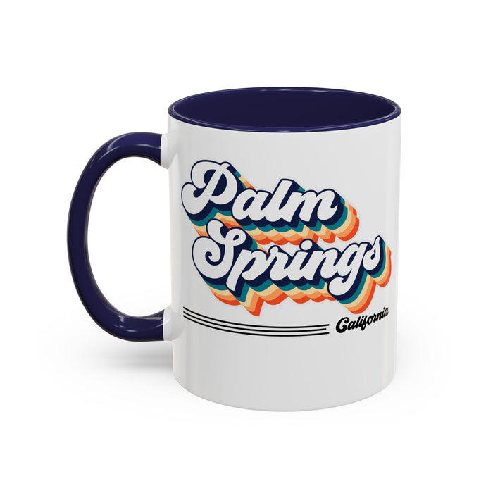 Coffee Mug, Palm Springs Retro 80s Vibe Big Text, Tea Cup, Hot Chocolate Mug, Unique Gift for Palm Spring Lovers, Birthday Gift for Coffee