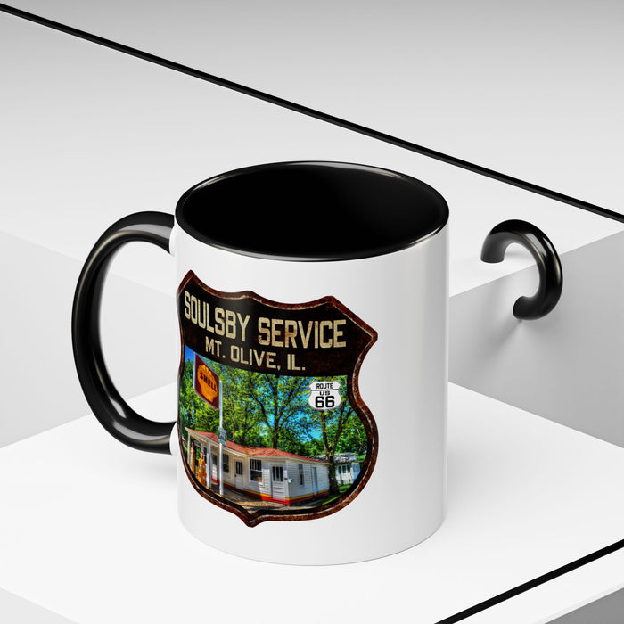 Mug Soulsby Service Station Route 66 Shield Illinois 11oz