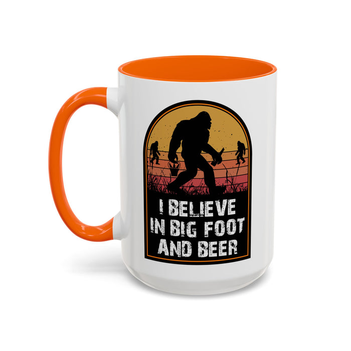 Big Foot and Beer Sticker - Sasquatch Decal - Funny Yeti Gift Accent Coffee Mug (11, 15oz)
