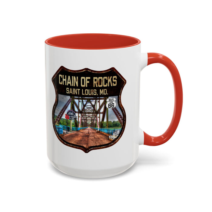 Mug Chain of Rocks Bridge Route 66 Shield Illinois 11oz