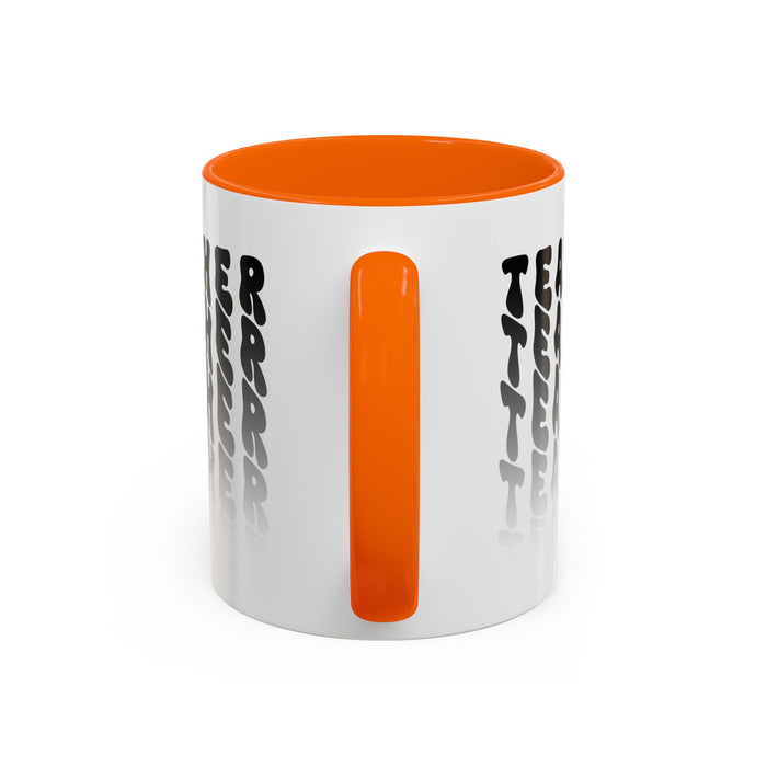 Mug -Teacher in Wavy Black Gradient Text, Gift for Teachers