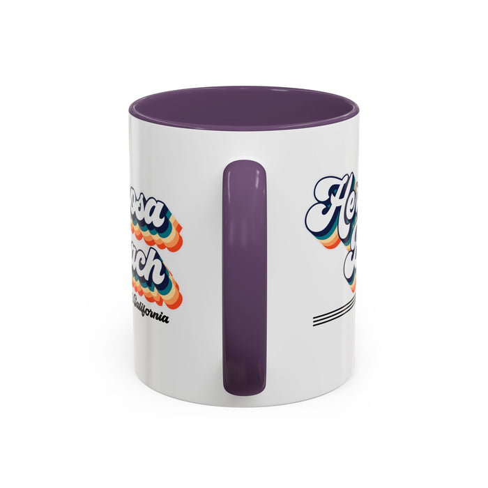 Coffee Mug, Hermosa Beach Retro 80s Vibe Big Text, Tea Cup, Hot Chocolate Mug, Unique Gift for Beach Lovers, Birthday Gift for Coffee