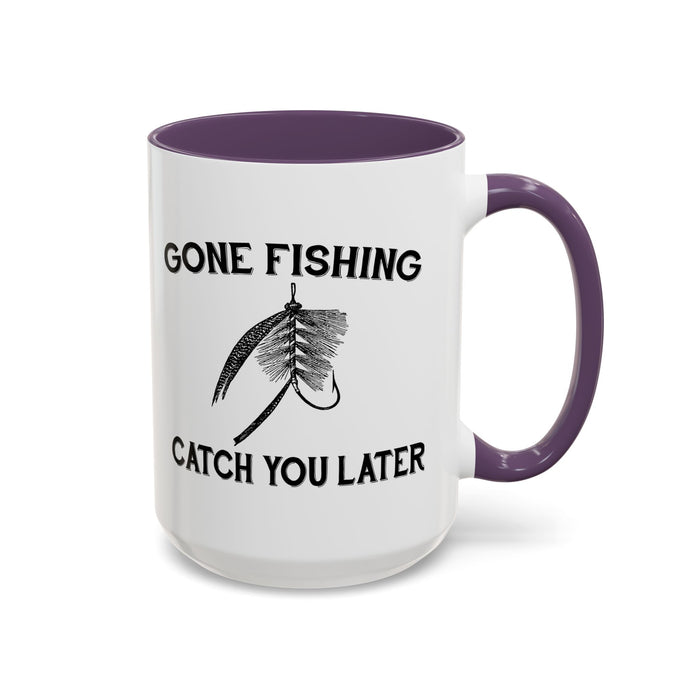 Coffee Mug, Gone Fishing Gift for Dad or Grandpa, Fly Fishing Mug