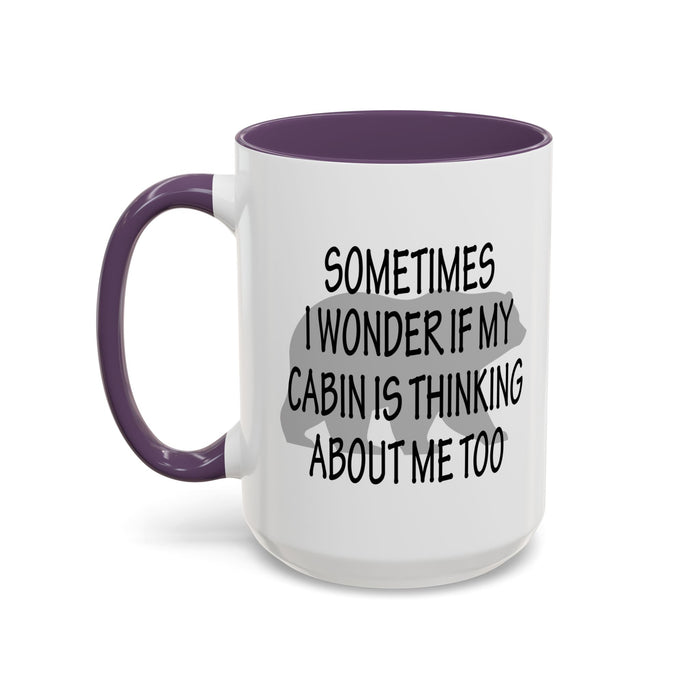 Coffee Mug, Cabin Thinking About Me, Bear Gift, Funny Tea Cup, Novelty Drinkware