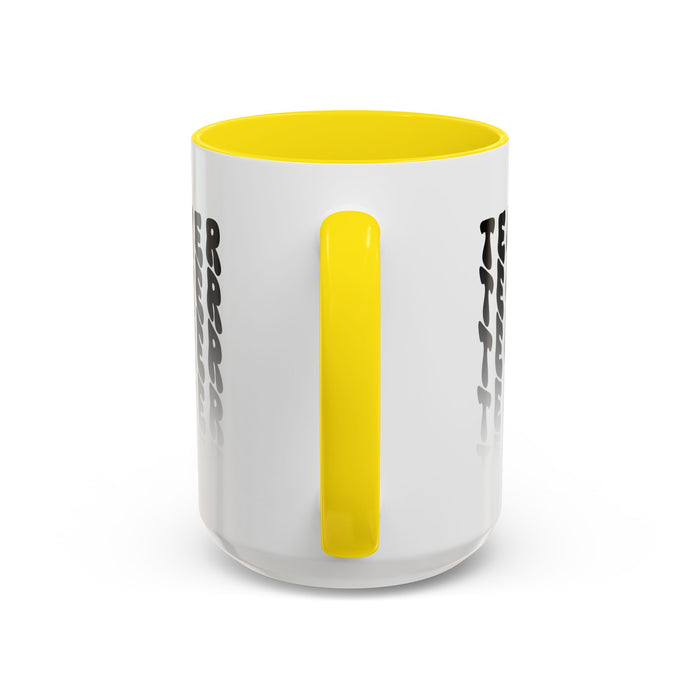 Mug -Teacher in Wavy Black Gradient Text, Gift for Teachers