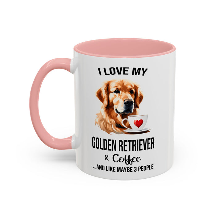 Golden Retriever Lover Mug, Golden Retriever Lover Gift, Coffee Mug, Golden Retriever Mug, Golden Retriever Gift, Golden Retriever A0023-40 Accent Coffee Mug (11, 15oz)