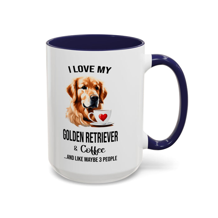 Golden Retriever Lover Mug, Golden Retriever Lover Gift, Coffee Mug, Golden Retriever Mug, Golden Retriever Gift, Golden Retriever A0023-40 Accent Coffee Mug (11, 15oz)